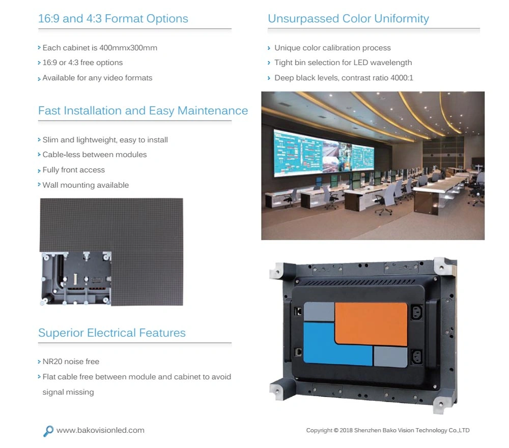 P1.5 Fine Pitch Ultra HD High Resolution LED Display Screen Video Wall Control Room Boards UHD